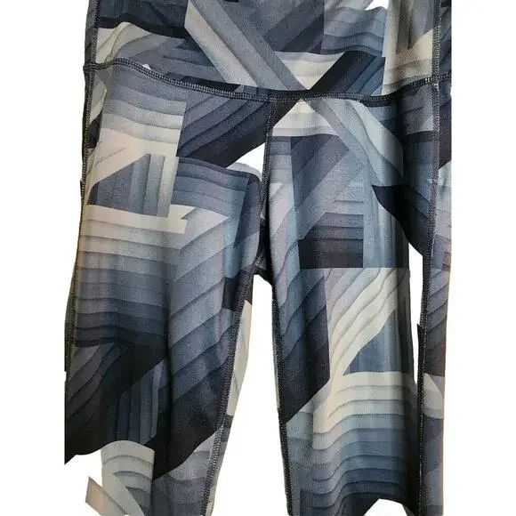 ATHLETA Blue Frost Chaturanga Legging Tight Geometric Athletic Yoga Size S - Picture 2 of 7